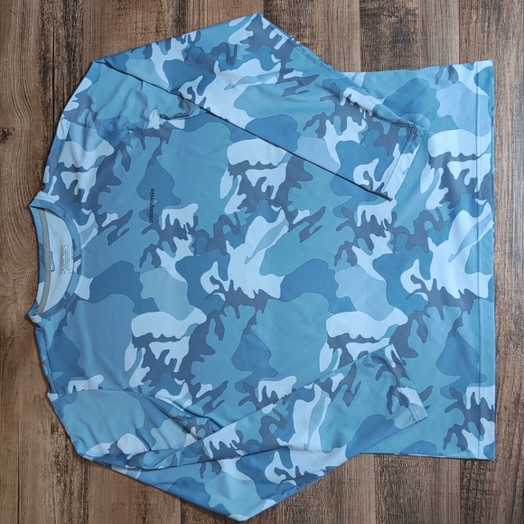 Patagonia Long-Sleeved Capilene Cool Daily Graphic Shirt Blue Grey Camo Sz Large - Picture 1 of 8
